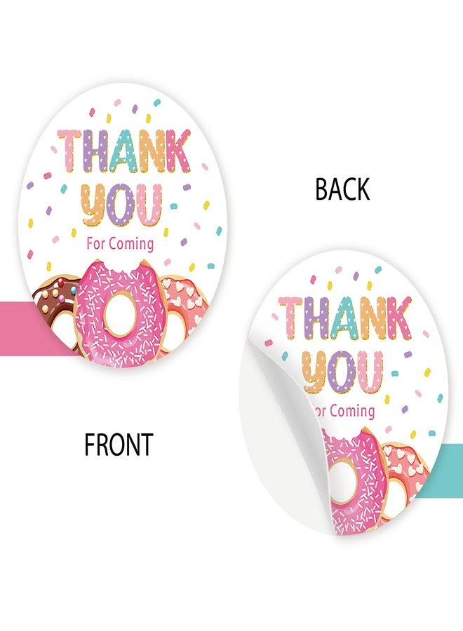 FORSHEEP 40pcs Donut Thank You Stickers, Donut Birthday Round Stickers, Thank You A Hole Bunch for Coming Gift Labels for Gender Reveal/Sweet Themed Party Favors - Image 4